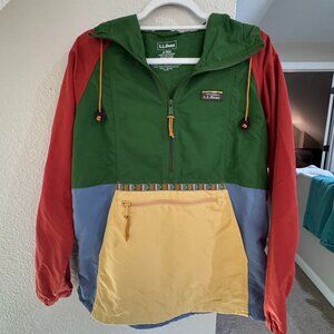 L.L. Bean Women's Mountain Classic Anorak, Multicolor (Red, Blue, Green, Yellow)